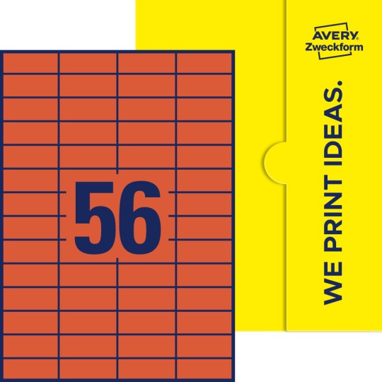 56 stk. etiketter pr. ark.
