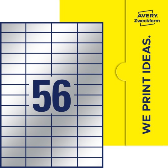 56 stk. etiketter pr. ark.