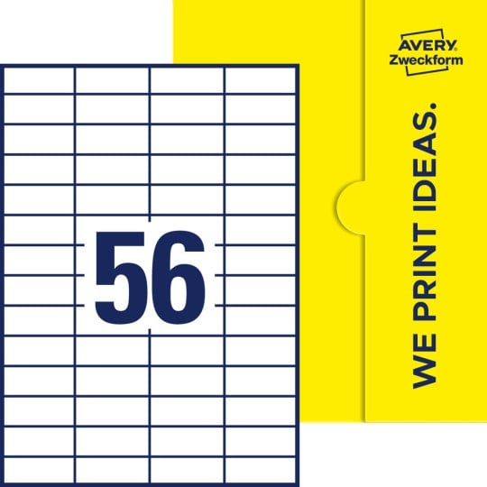 56 stk. etiketter pr. ark.