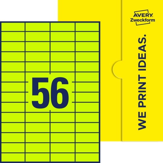 56 stk. etiketter pr. ark.
