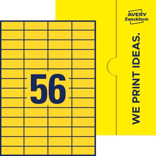 56 stk. etiketter pr. ark.