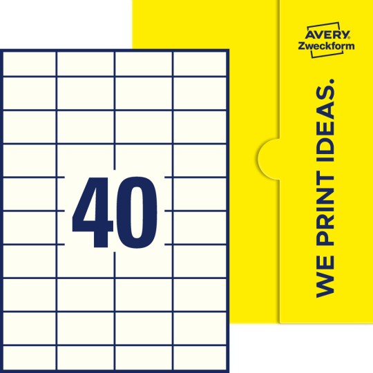 40 stk. etiketter pr. ark.