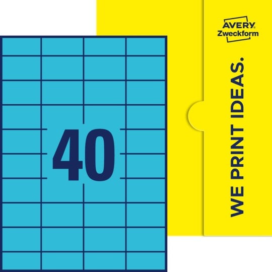 40 stk. etiketter pr. ark.
