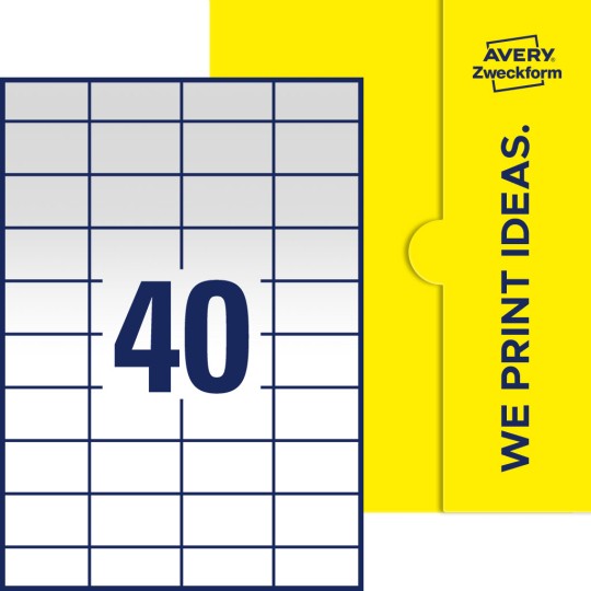40 stk. etiketter pr. ark.