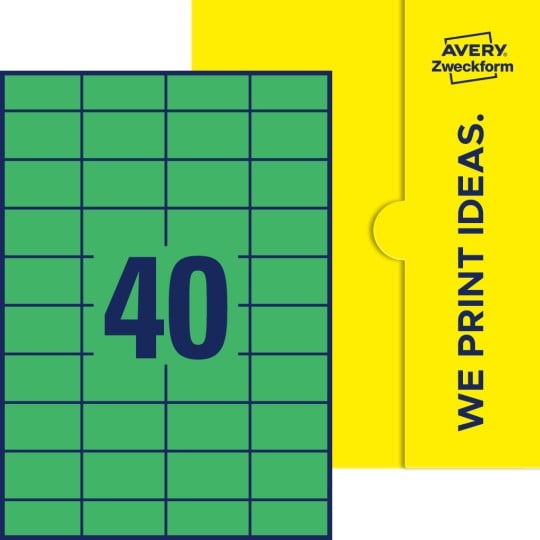 40 stk. etiketter pr. ark.