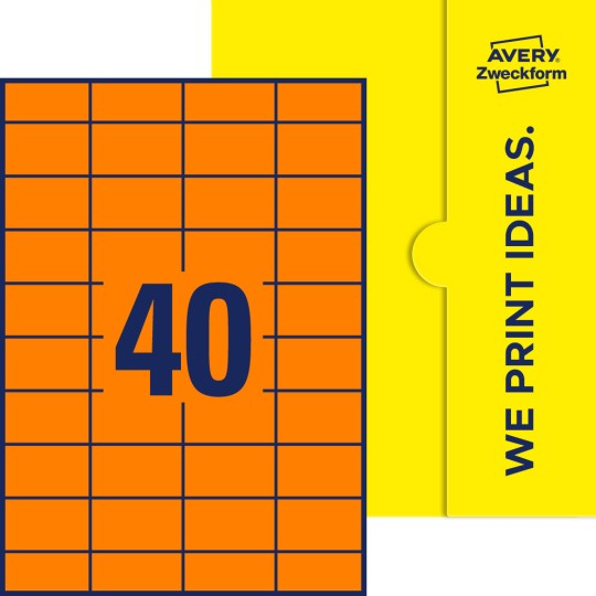 40 stk. etiketter pr. ark.
