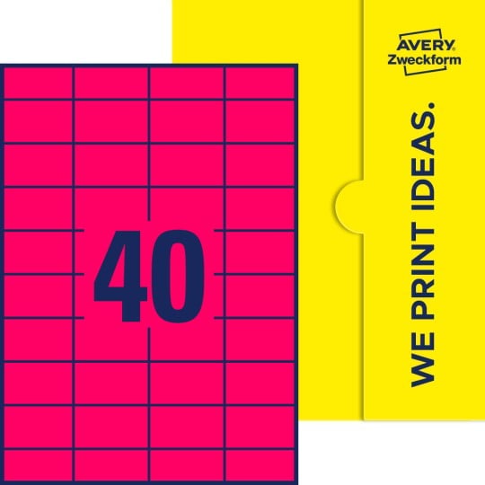40 stk. etiketter pr. ark.