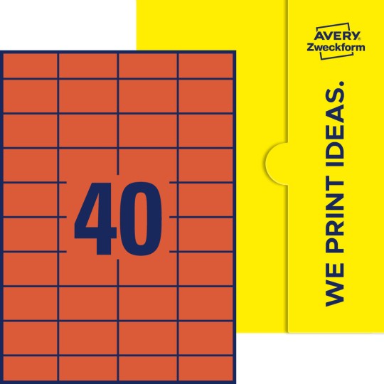 40 stk. etiketter pr. ark.