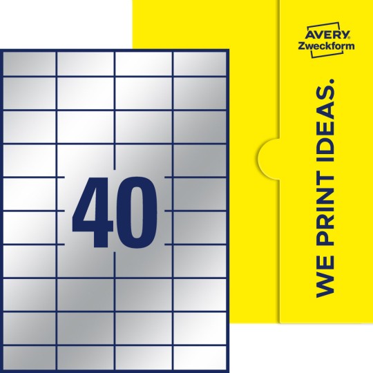 40 stk. etiketter pr. ark.