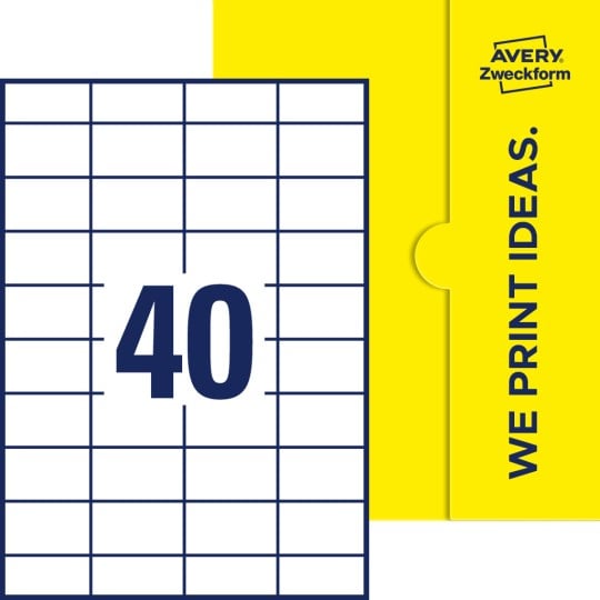 40 stk. etiketter pr. ark.