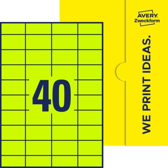 40 stk. etiketter pr. ark.