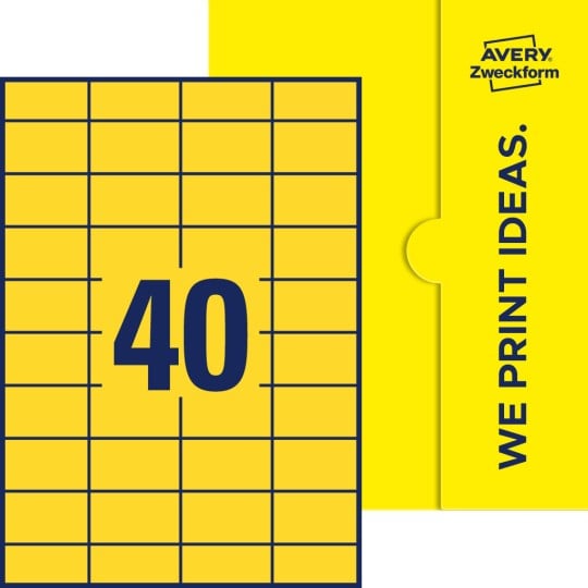 40 stk. etiketter pr. ark.