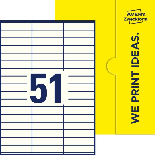51 stk. etiketter pr. ark.