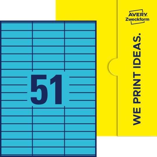 51 stk. etiketter pr. ark.