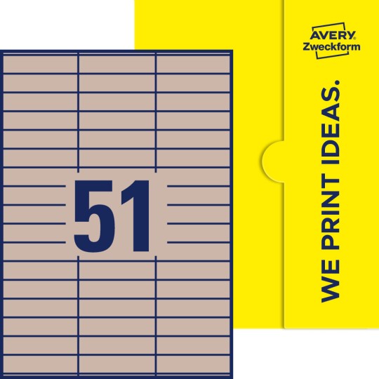51 stk. etiketter pr. ark.