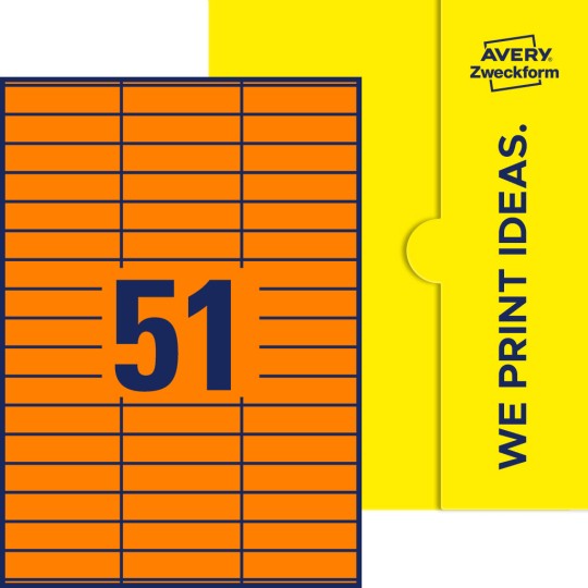 51 stk. etiketter pr. ark.