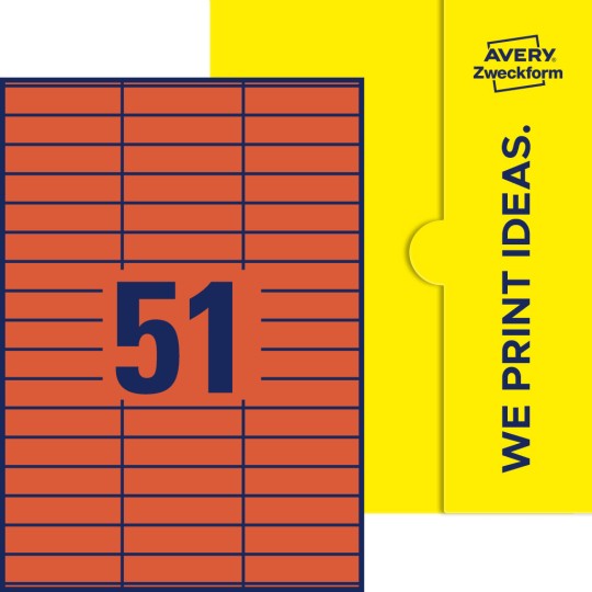 51 stk. etiketter pr. ark.
