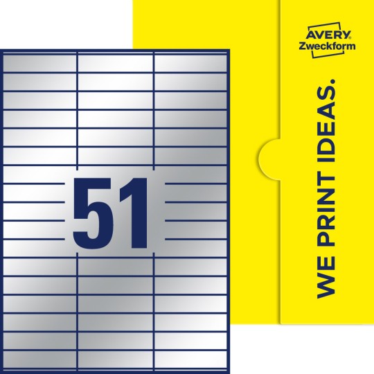 51 stk. etiketter pr. ark.