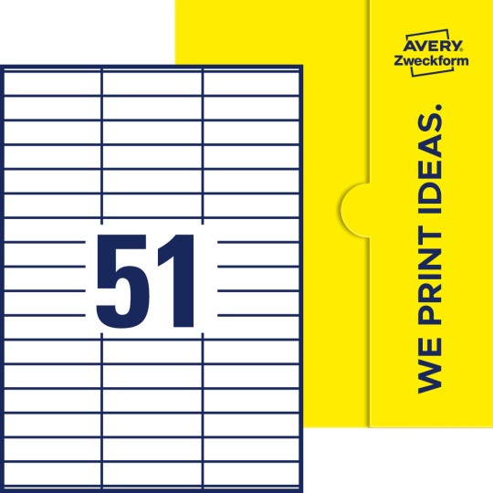 51 stk. etiketter pr. ark.