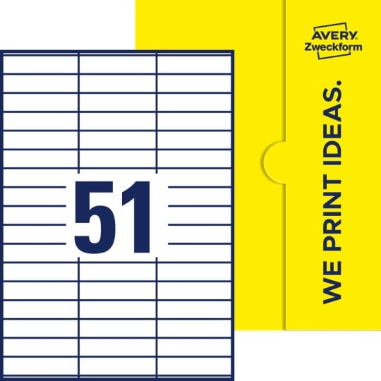 51 stk. etiketter pr. ark.