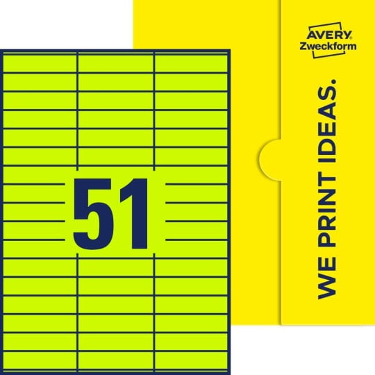 51 stk. etiketter pr. ark.