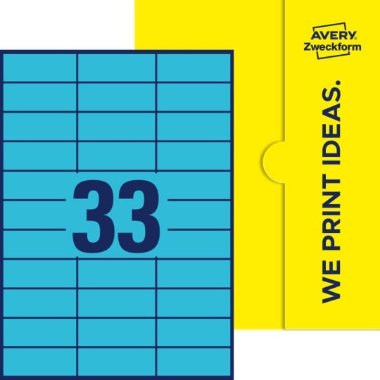 33 stk. etiketter pr. ark.