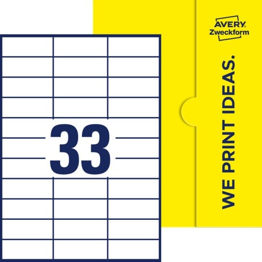33 stk. etiketter pr. ark.