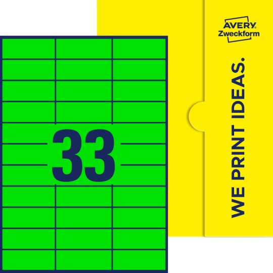 33 stk. etiketter pr. ark.