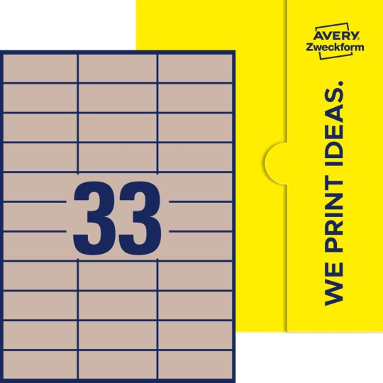 33 stk. etiketter pr. ark.
