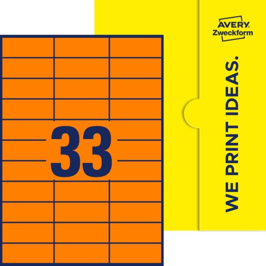 33 stk. etiketter pr. ark.