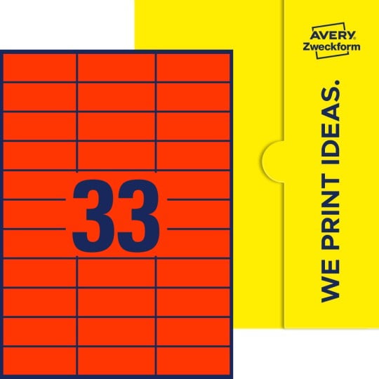 33 stk. etiketter pr. ark.