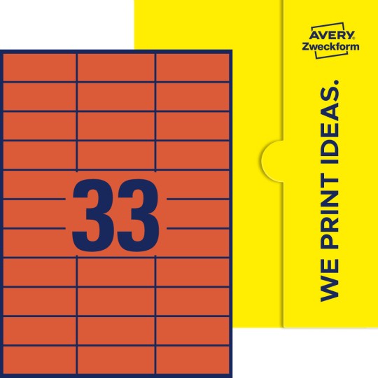33 stk. etiketter pr. ark.