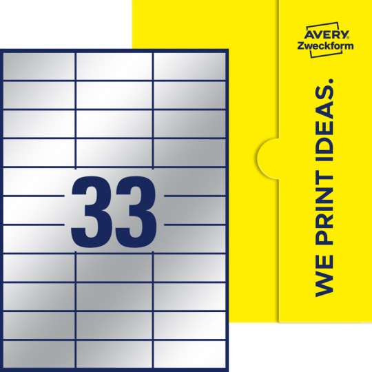 33 stk. etiketter pr. ark.