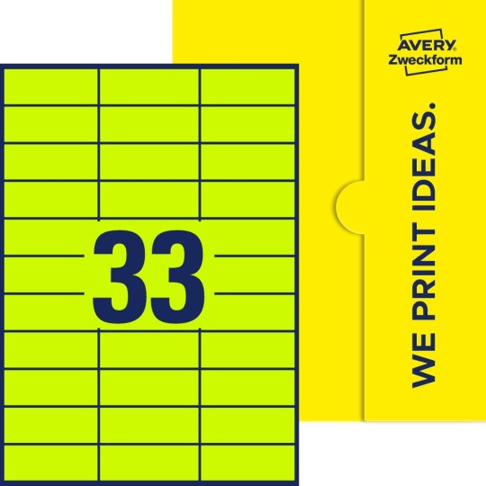 33 stk. etiketter pr. ark.