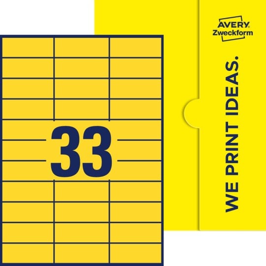 33 stk. etiketter pr. ark.
