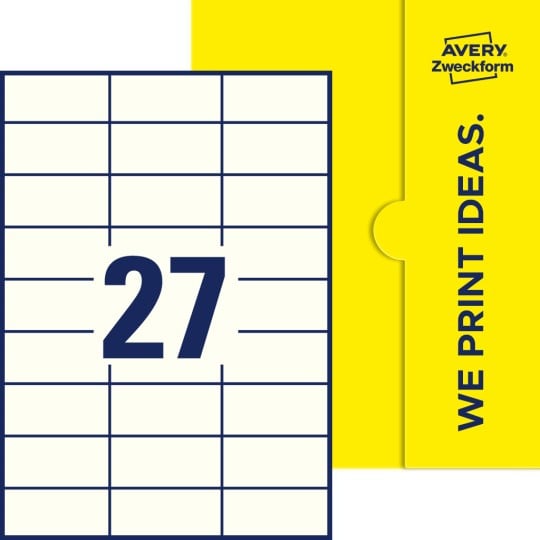 27 stk. etiketter pr. ark.