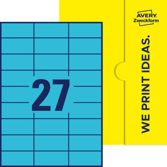 27 stk. etiketter pr. ark.