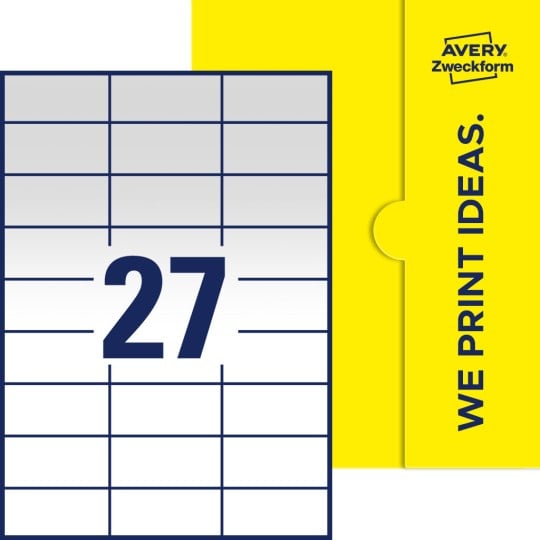 27 stk. etiketter pr. ark.