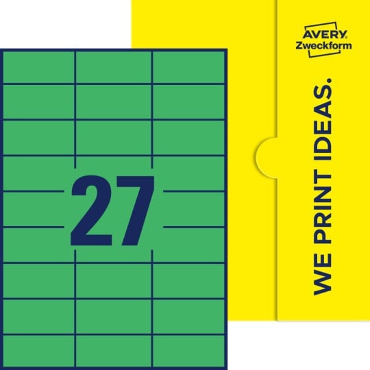 27 stk. etiketter pr. ark.