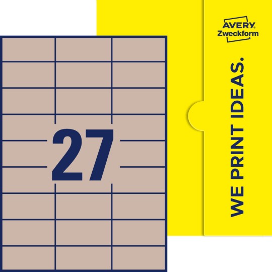 27 stk. etiketter pr. ark.