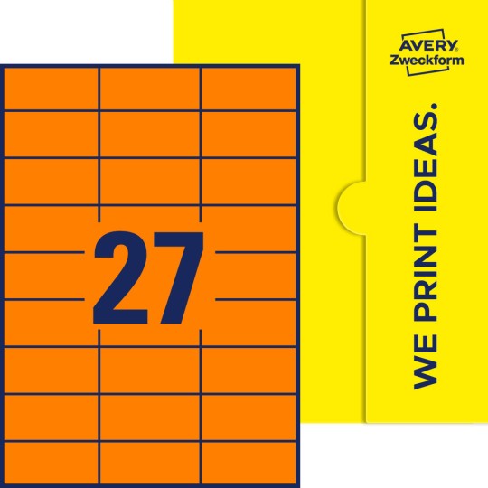 27 stk. etiketter pr. ark.