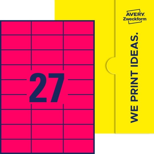27 stk. etiketter pr. ark.
