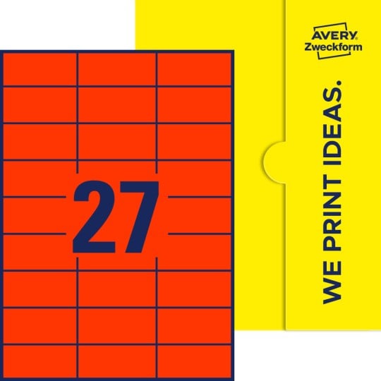 27 stk. etiketter pr. ark.