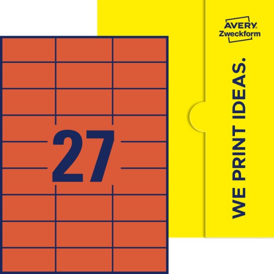 27 stk. etiketter pr. ark.