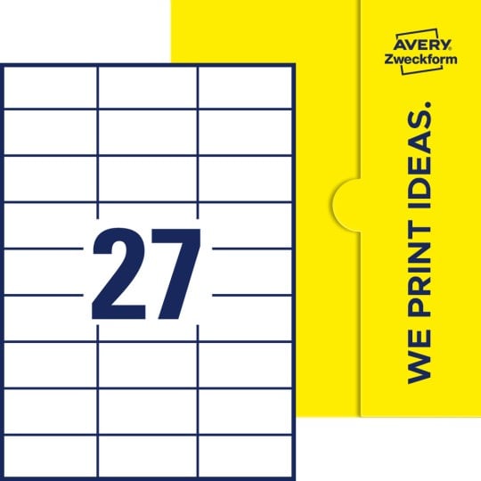 27 stk. etiketter pr. ark.