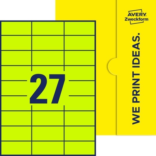 27 stk. etiketter pr. ark.