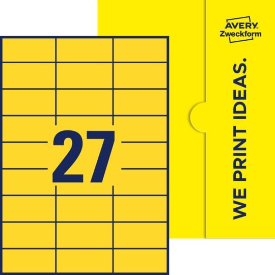 27 stk. etiketter pr. ark.