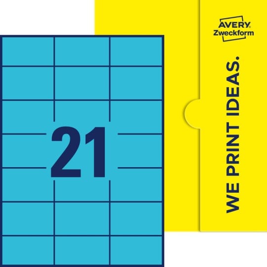 21 stk. etiketter pr. ark.