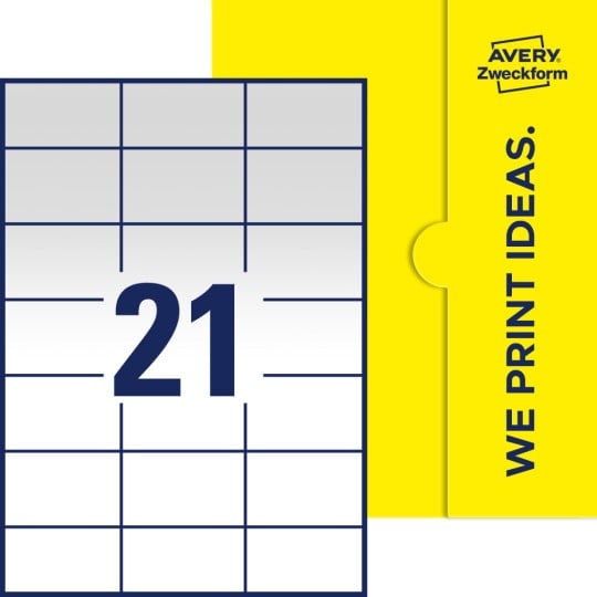 21 stk. etiketter pr. ark.