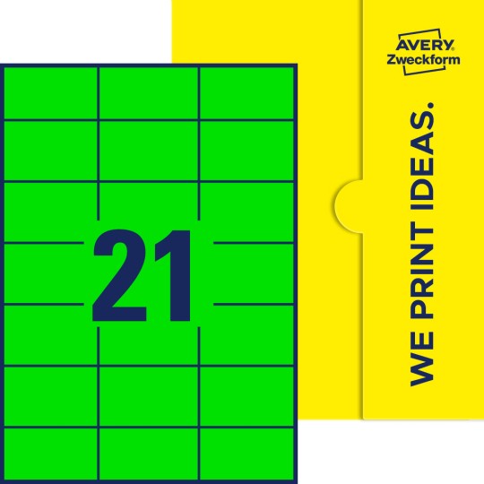 21 stk. etiketter pr. ark.
